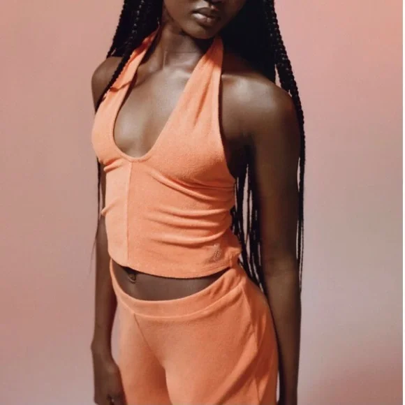 Women's Orange Flared Lounge Pants - Picture 4 of 10